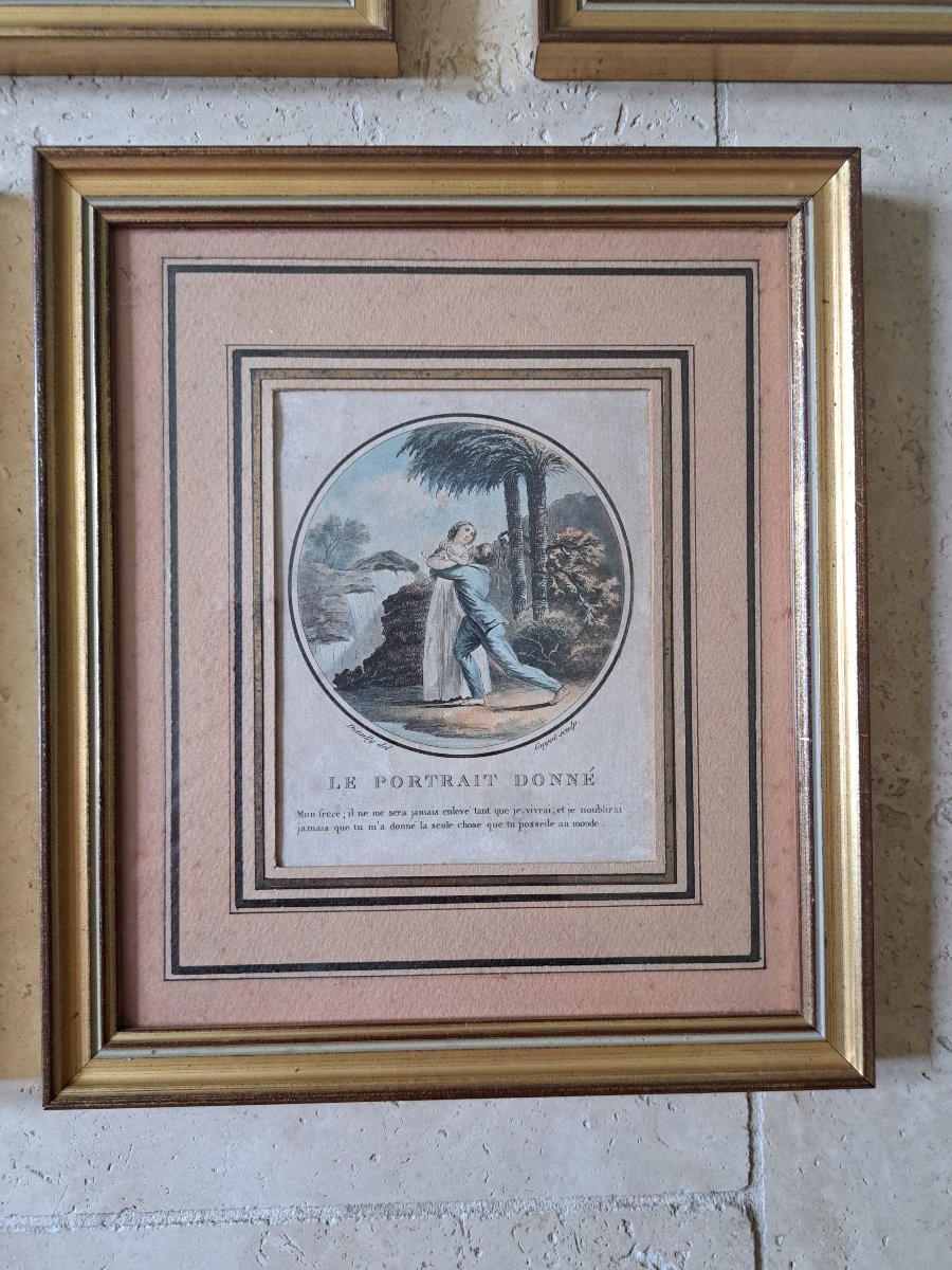 Paul et Virginie , Suite de 5 gravures , Dutailly et Guyot, fin XVIII°/Début XIX°. -photo-3