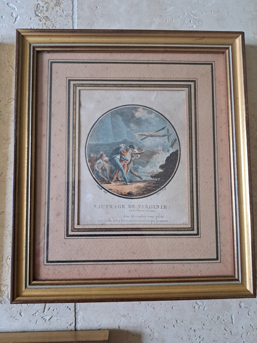 Paul et Virginie , Suite de 5 gravures , Dutailly et Guyot, fin XVIII°/Début XIX°. -photo-3