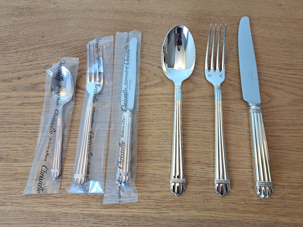 Christofle , Aria , Couvert complet , XX°. -photo-1