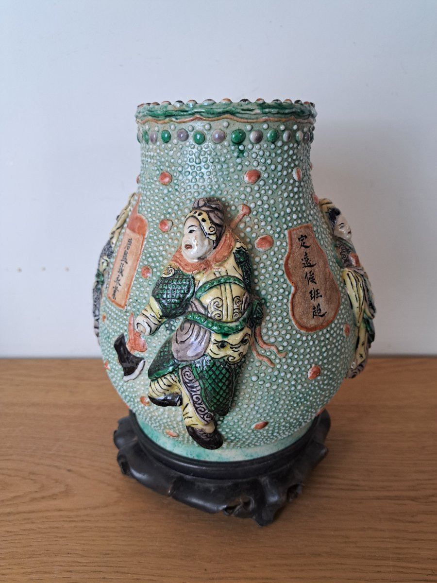 China, Hu-shaped Vase, Wu Shuang Pu, Stoneware, 19th Century. -photo-4