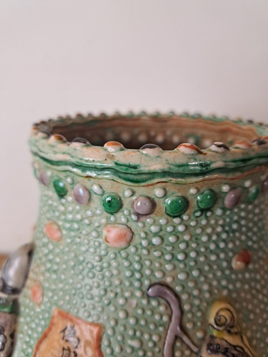 China, Hu-shaped Vase, Wu Shuang Pu, Stoneware, 19th Century. -photo-7