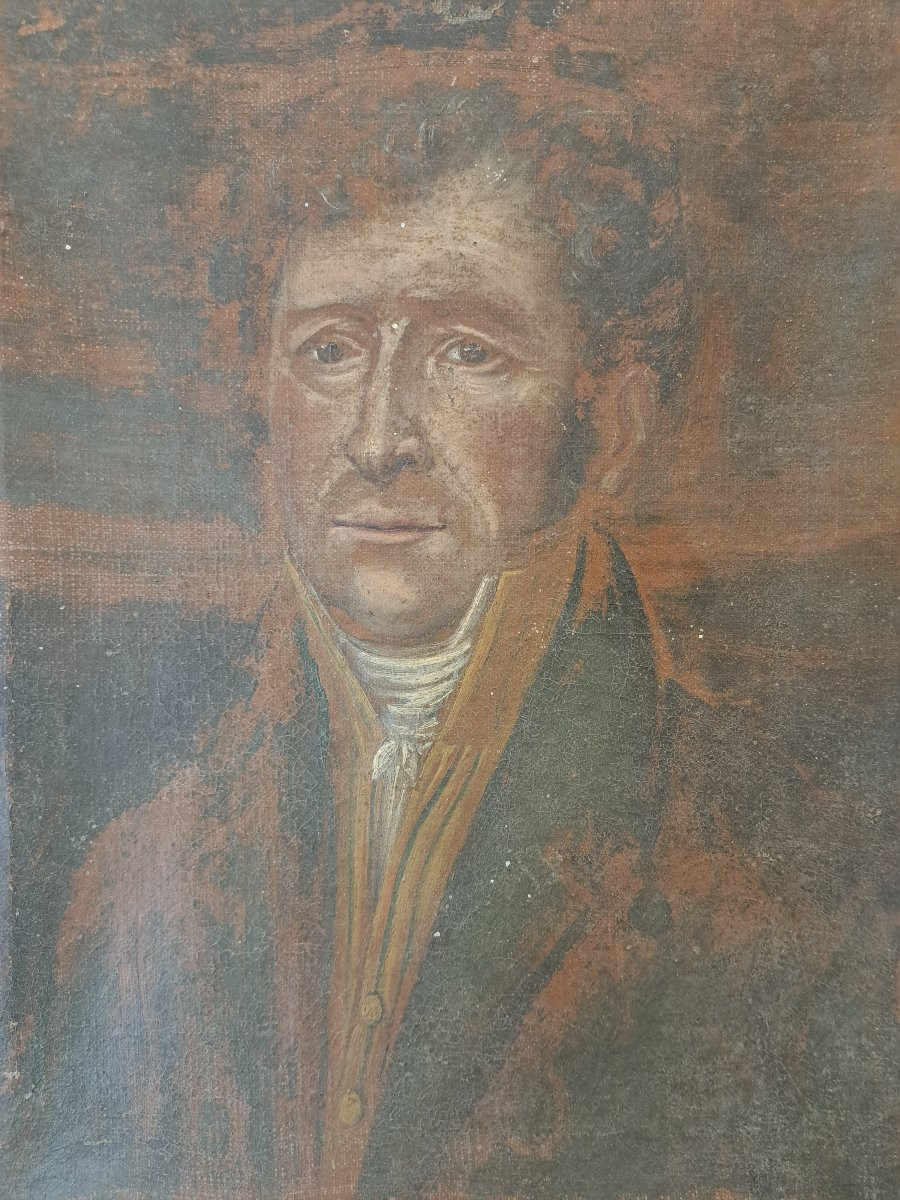 Portrait Of A Man, Oil On Canvas, Early 19th Century. -photo-3