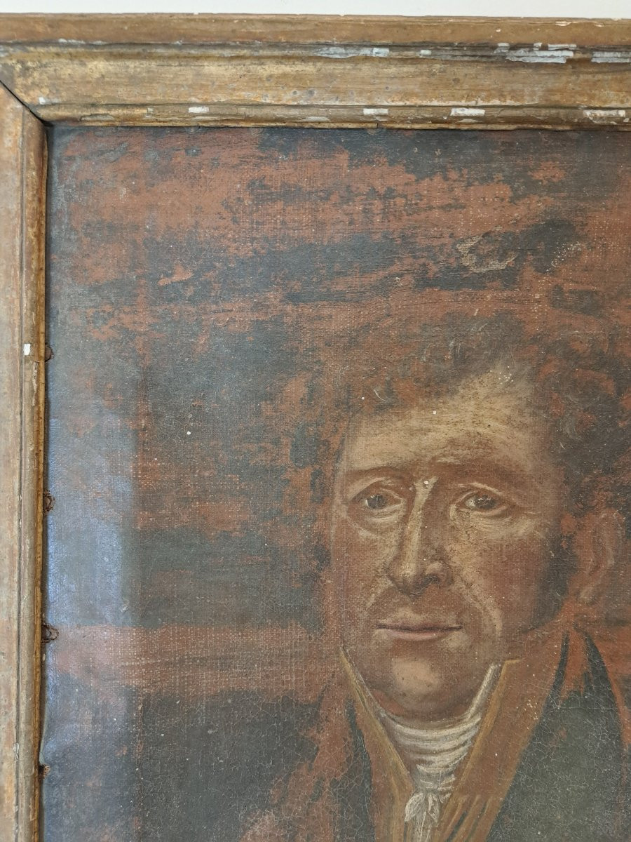 Portrait Of A Man, Oil On Canvas, Early 19th Century. -photo-1