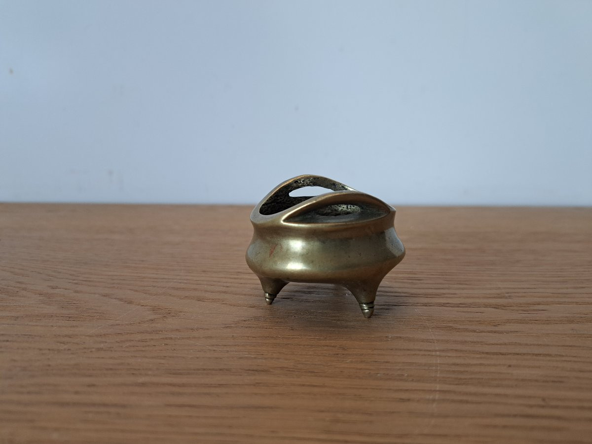 Chine , Brûle-parfum miniature , Bronze , XIX°/Début XX°. -photo-2