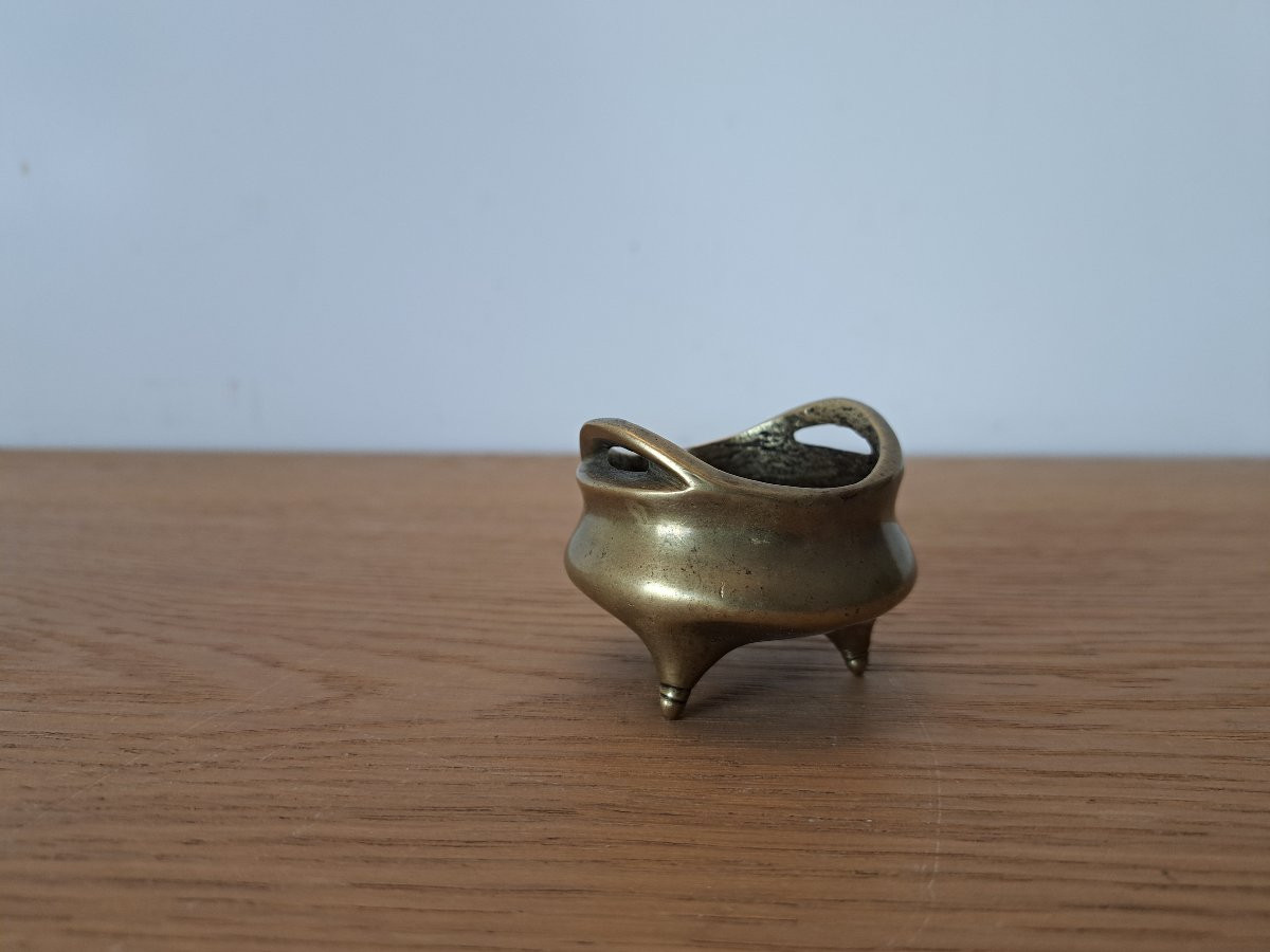 Chine , Brûle-parfum miniature , Bronze , XIX°/Début XX°. -photo-3