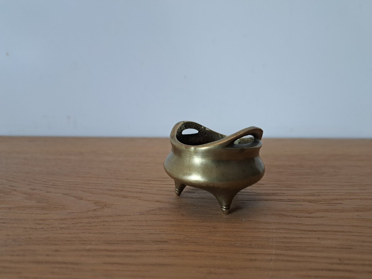 Chine , Brûle-parfum miniature , Bronze , XIX°/Début XX°. -photo-4