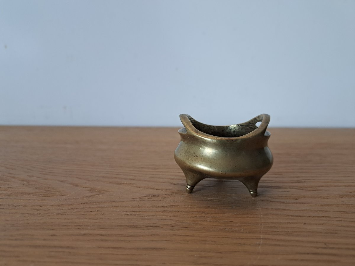 Chine , Brûle-parfum miniature , Bronze , XIX°/Début XX°. -photo-1