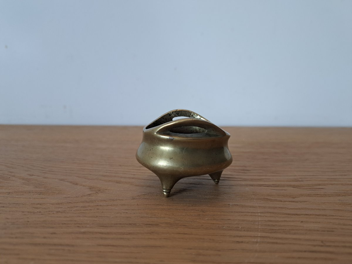Chine , Brûle-parfum miniature , Bronze , XIX°/Début XX°. -photo-2