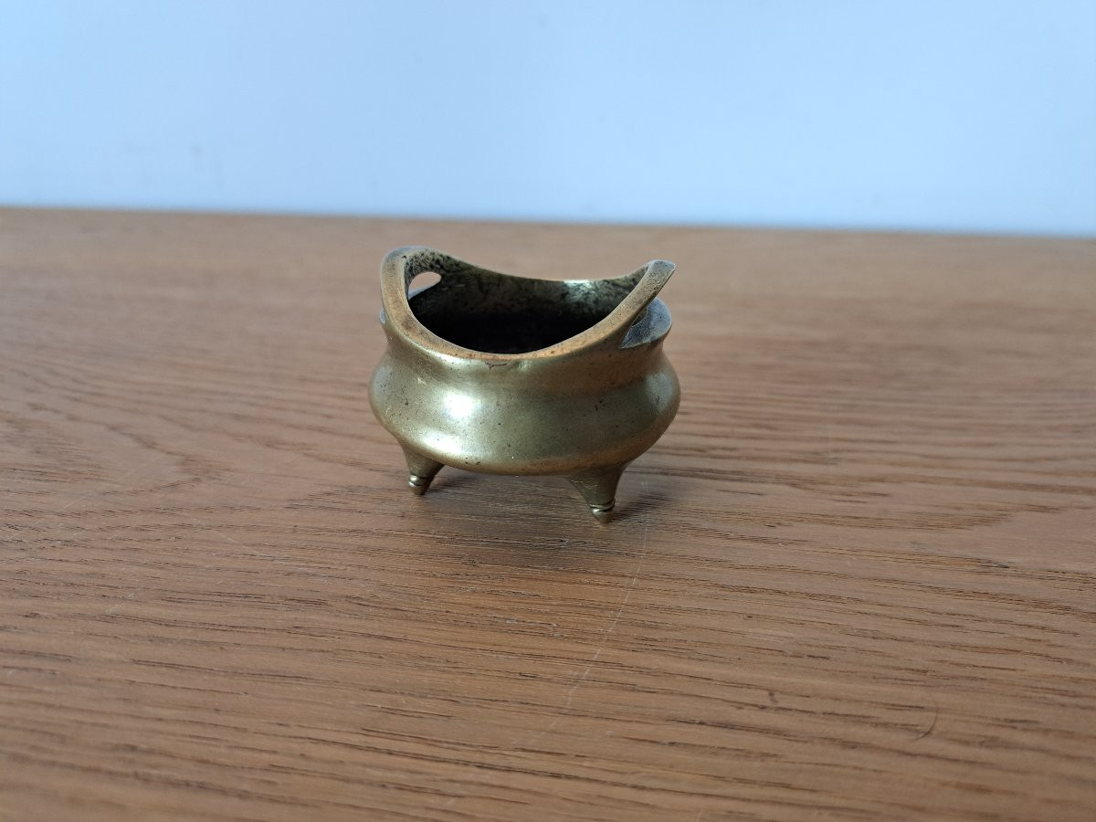 Chine , Brûle-parfum miniature , Bronze , XIX°/Début XX°. -photo-5