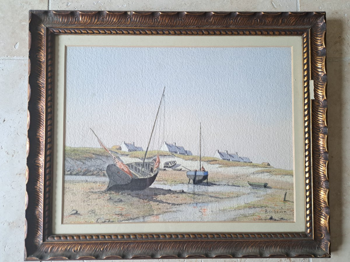 Bourcart, Breton Seaside, Watercolor, Late 19th/early 20th Century. -photo-2