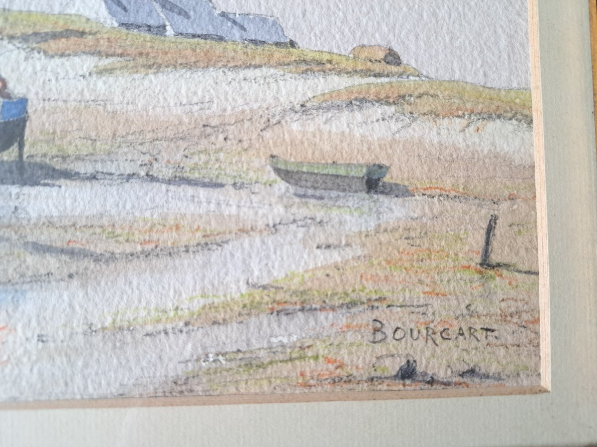 Bourcart, Breton Seaside, Watercolor, Late 19th/early 20th Century. -photo-2