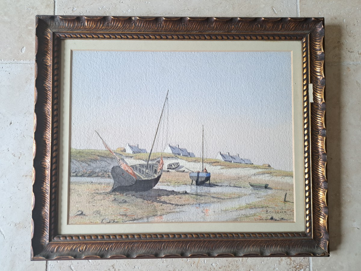 Bourcart, Breton Seaside, Watercolor, Late 19th/early 20th Century. 