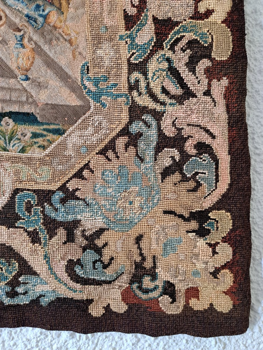 Susannah At Her Bath, Wool Tapestry, 18th Century. -photo-4