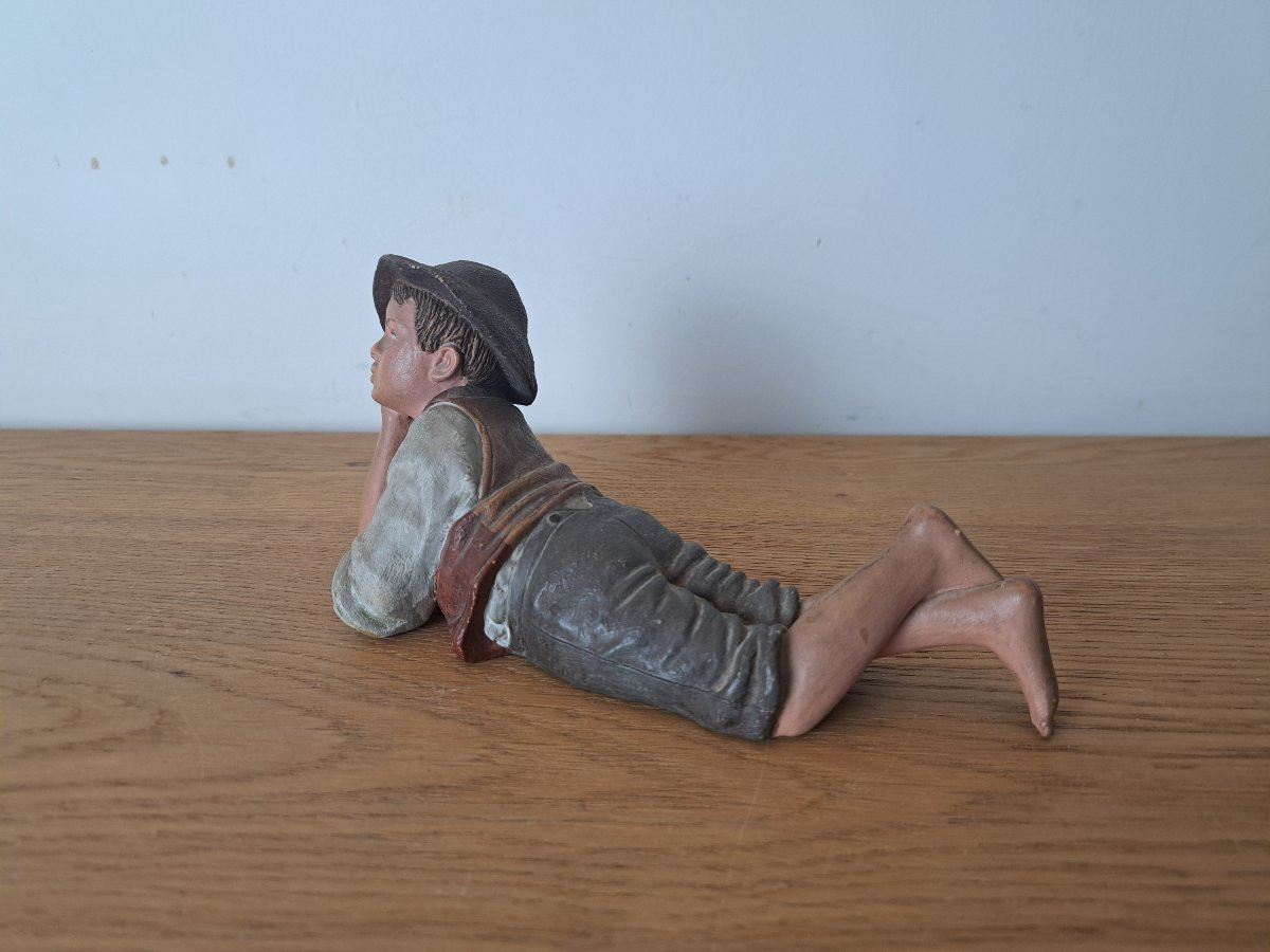 Bernhard Bloch, Young Boy, Terracotta, Late 19th Century. -photo-2