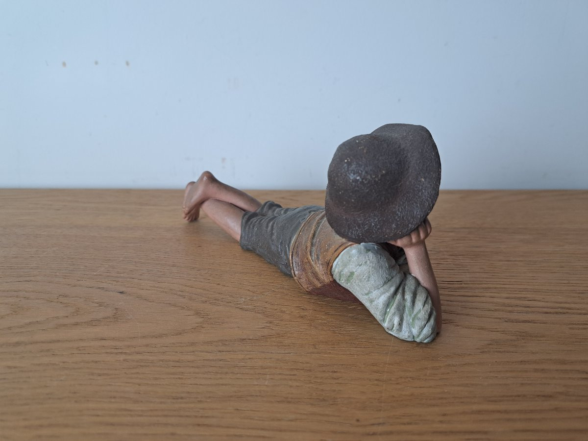 Bernhard Bloch, Young Boy, Terracotta, Late 19th Century. -photo-4