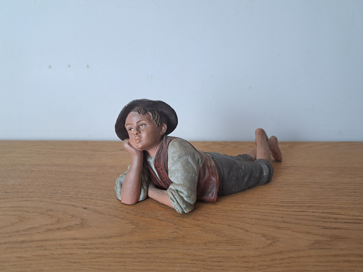 Bernhard Bloch, Young Boy, Terracotta, Late 19th Century. 