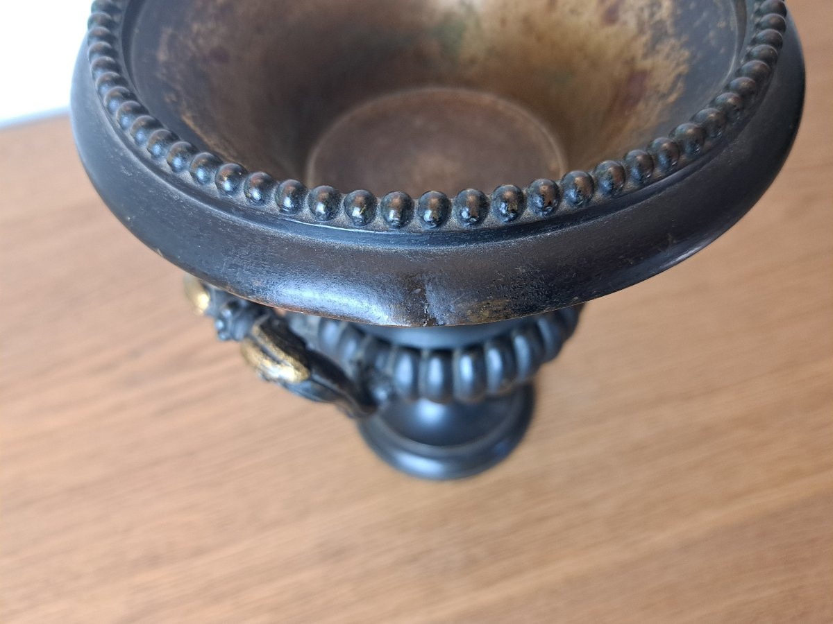 Medici Vase, Patinated Bronze, Restoration Period, 19th Century. -photo-7