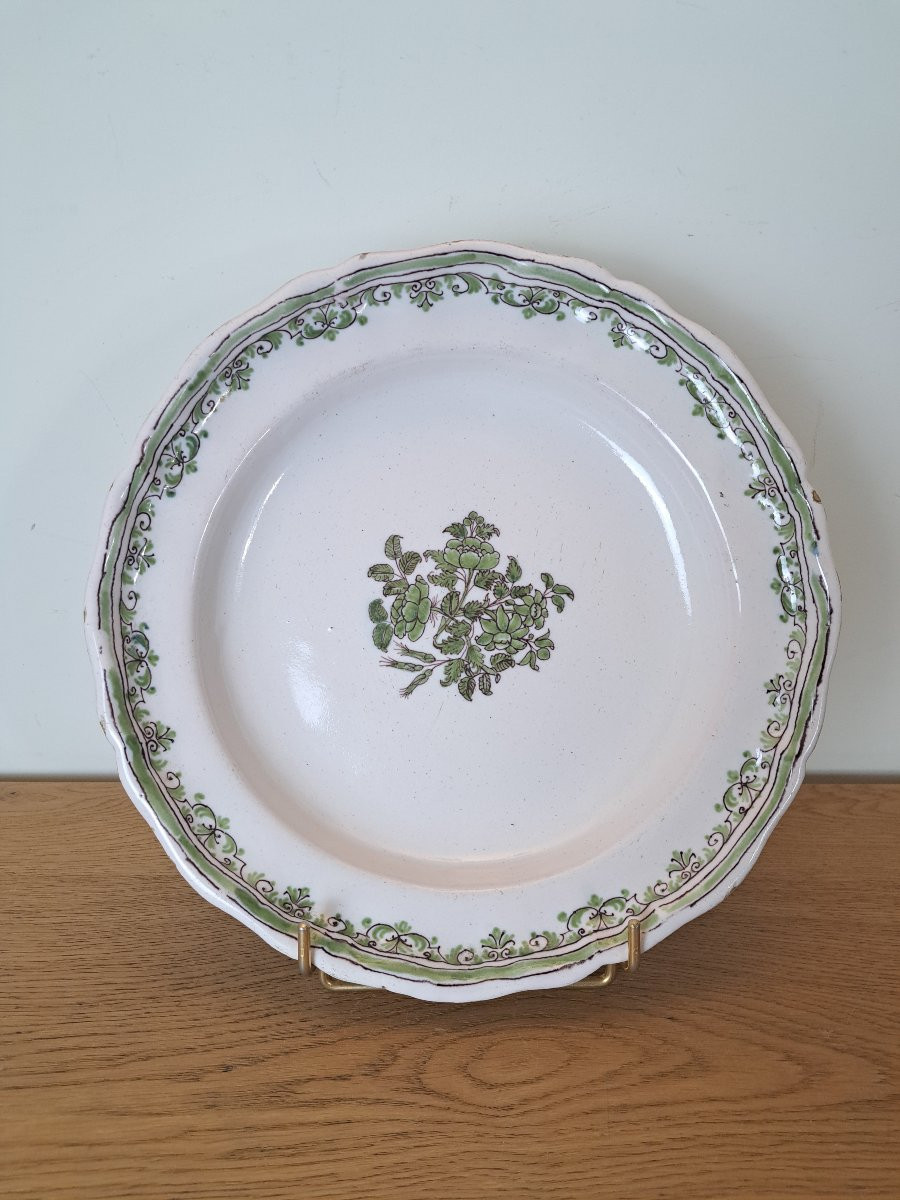 Moustiers, Large Round Dish, Earthenware, 18th Century. -photo-2