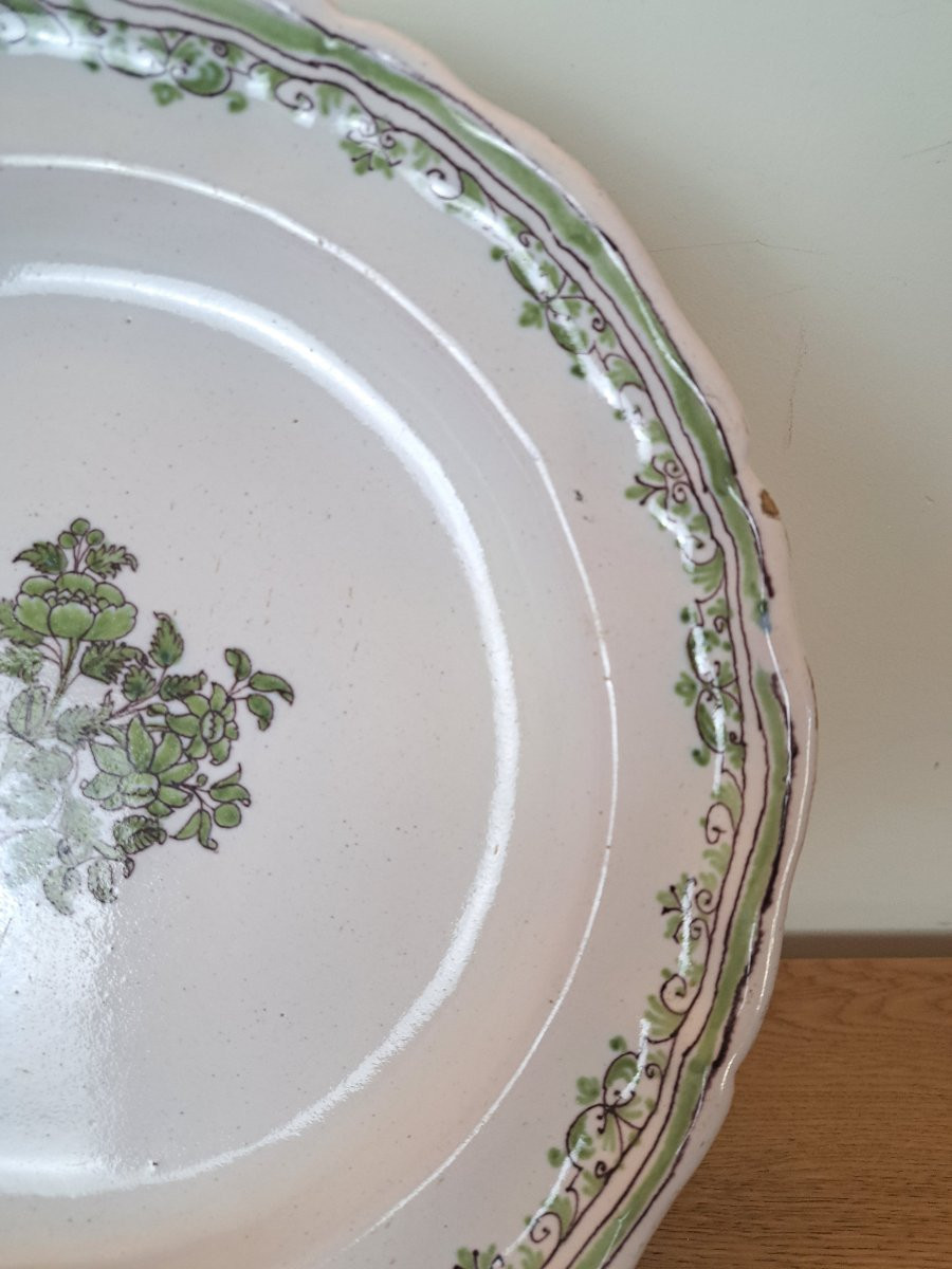 Moustiers, Large Round Dish, Earthenware, 18th Century. -photo-3