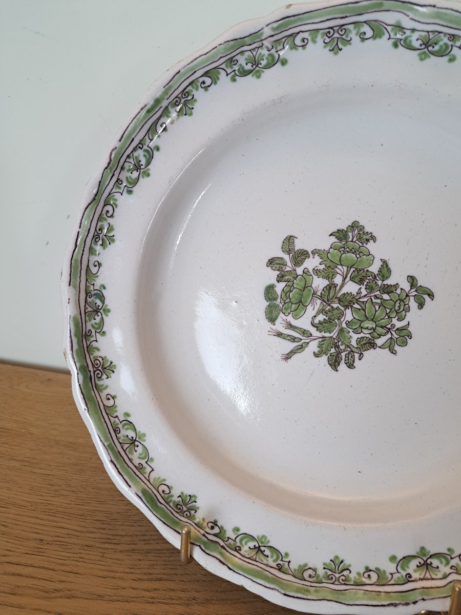 Moustiers, Large Round Dish, Earthenware, 18th Century. -photo-4