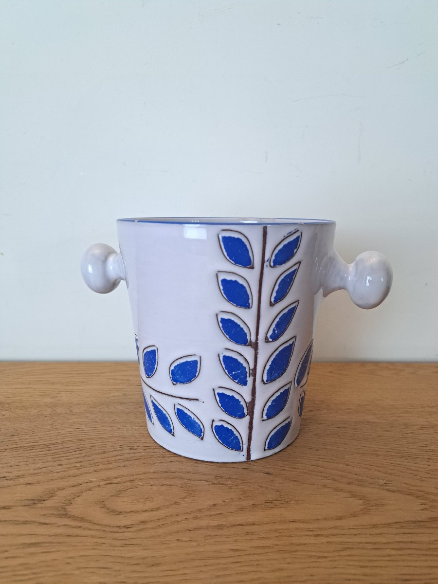 Seau à glaçons , Céramique , année 60 . -photo-2