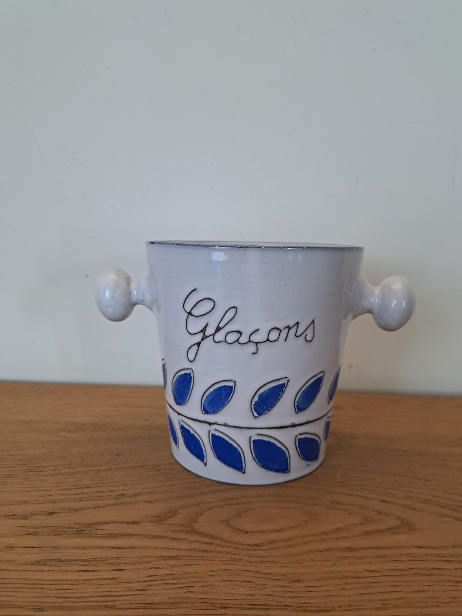 Seau à glaçons , Céramique , année 60 .