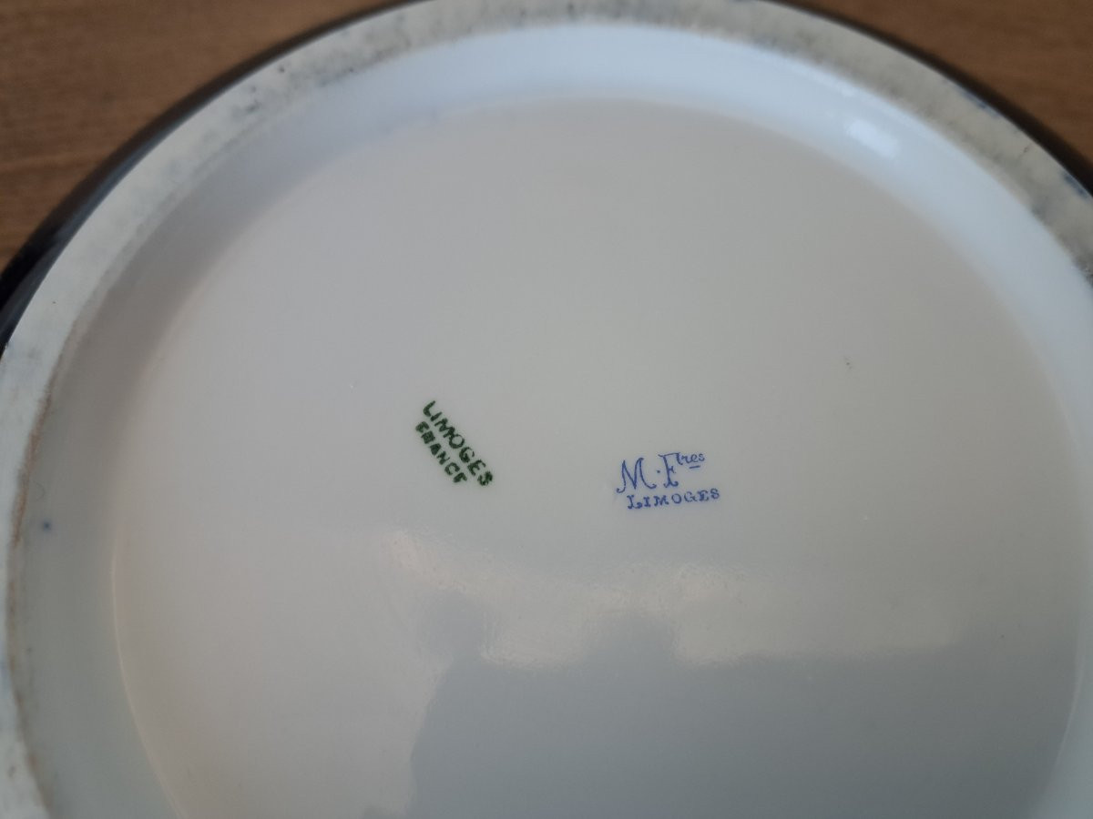 Michelaud , Grande bonbonnière , Porcelaine , Limoges , Début XX°. -photo-6