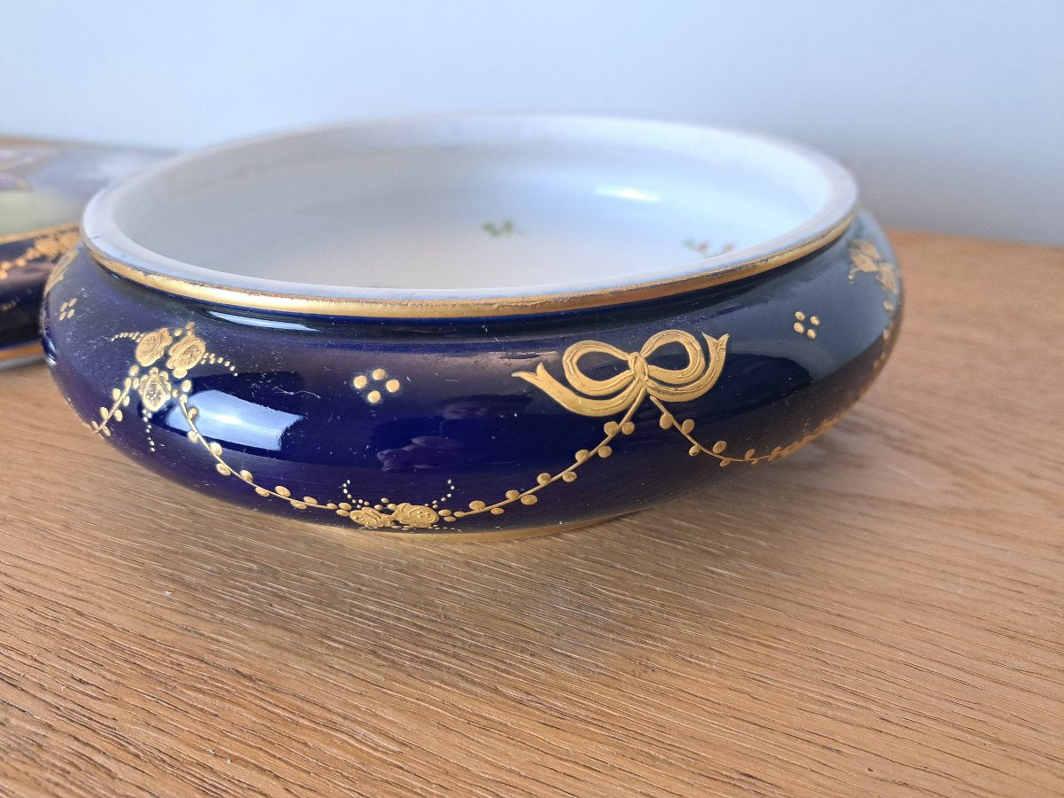 Michelaud , Grande bonbonnière , Porcelaine , Limoges , Début XX°. -photo-8