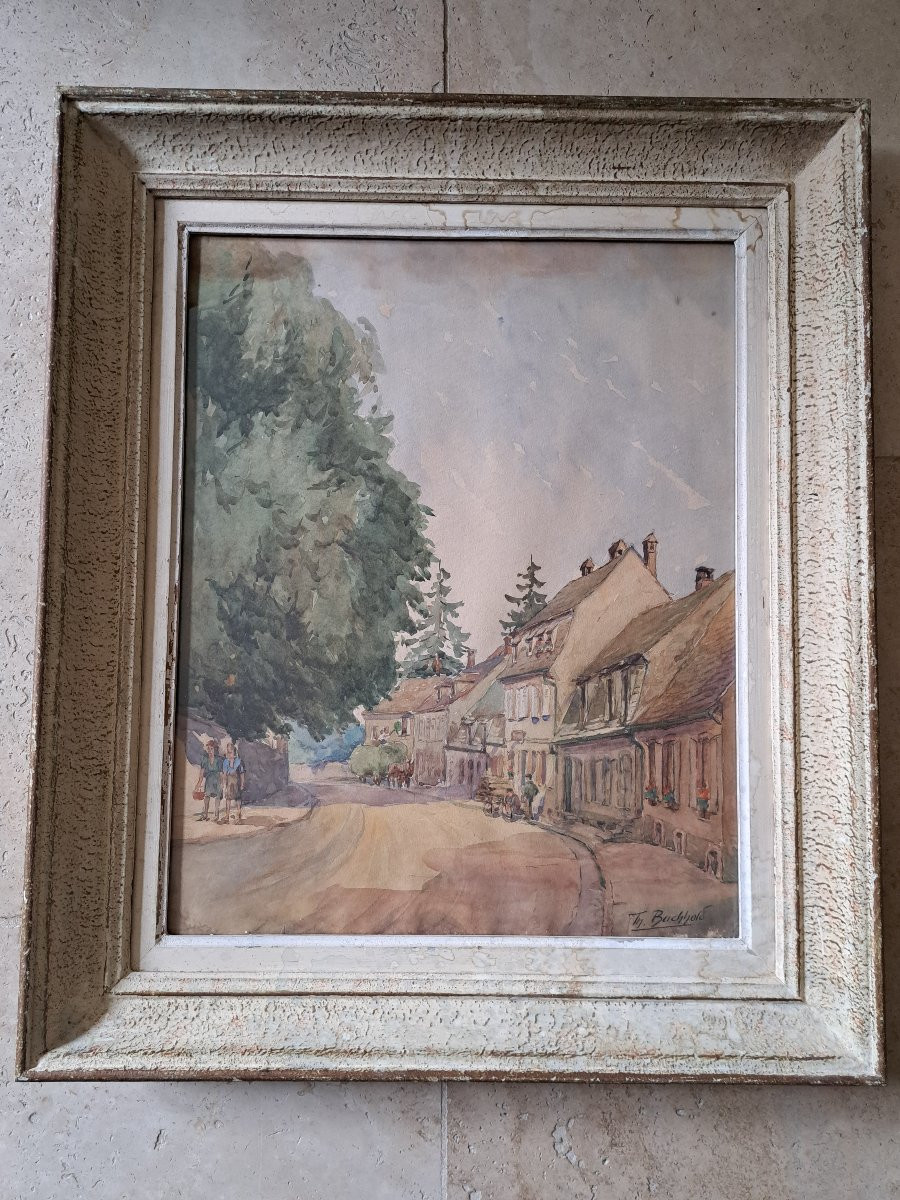 Theodore Buchhold, Saverne, Bas Rhin, Watercolor, 20th Century. -photo-2