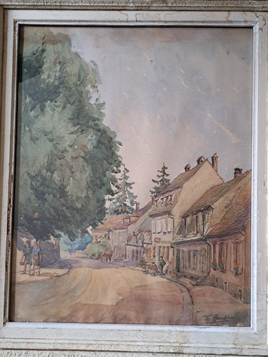 Theodore Buchhold, Saverne, Bas Rhin, Watercolor, 20th Century. -photo-3