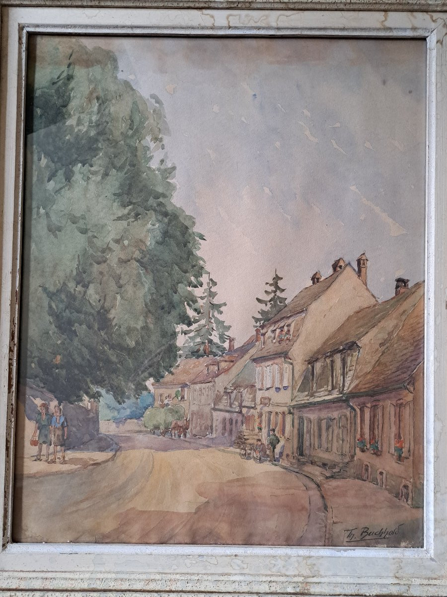 Theodore Buchhold, Saverne, Bas Rhin, Watercolor, 20th Century. -photo-4