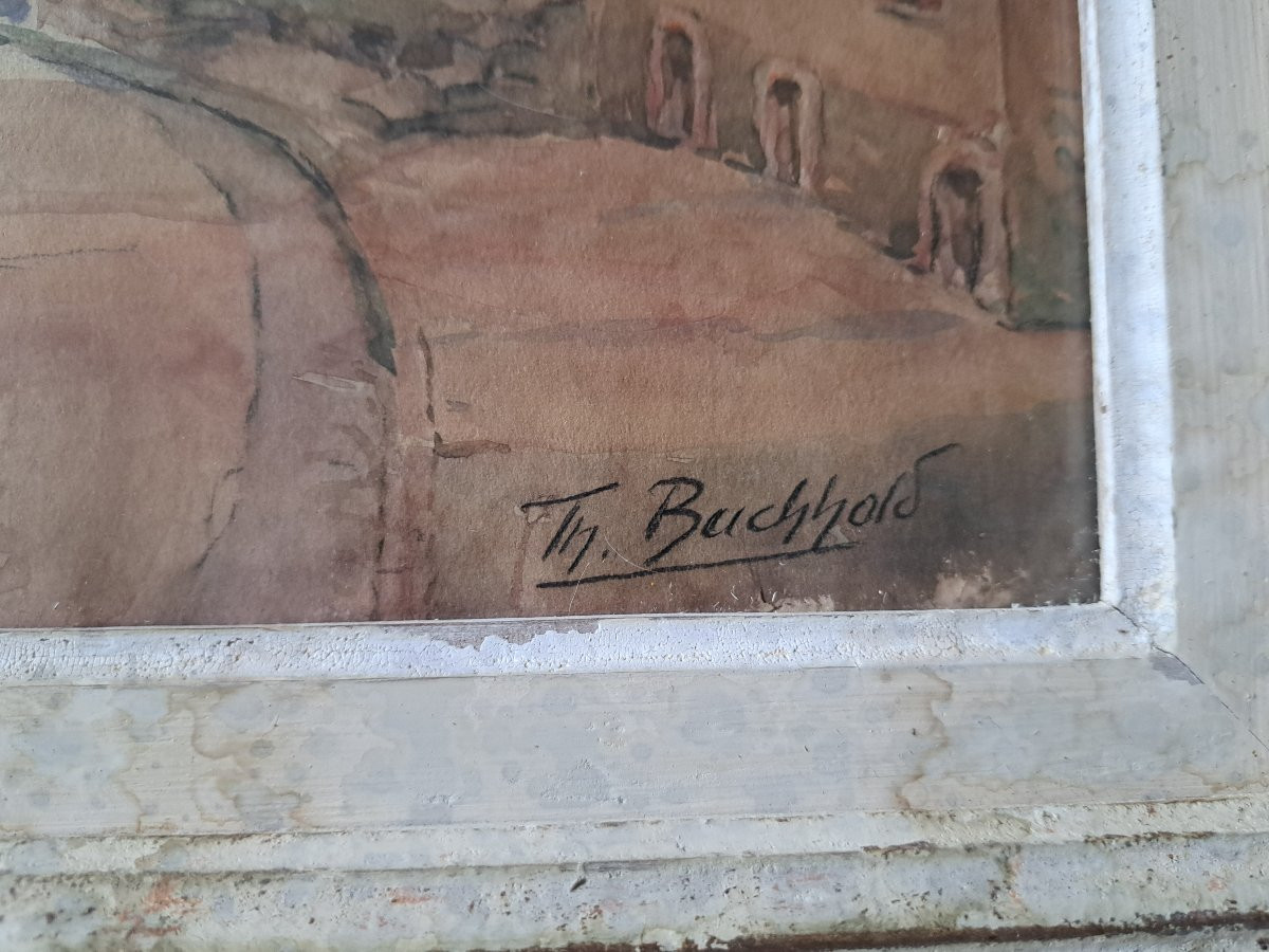 Theodore Buchhold, Saverne, Bas Rhin, Watercolor, 20th Century. -photo-4