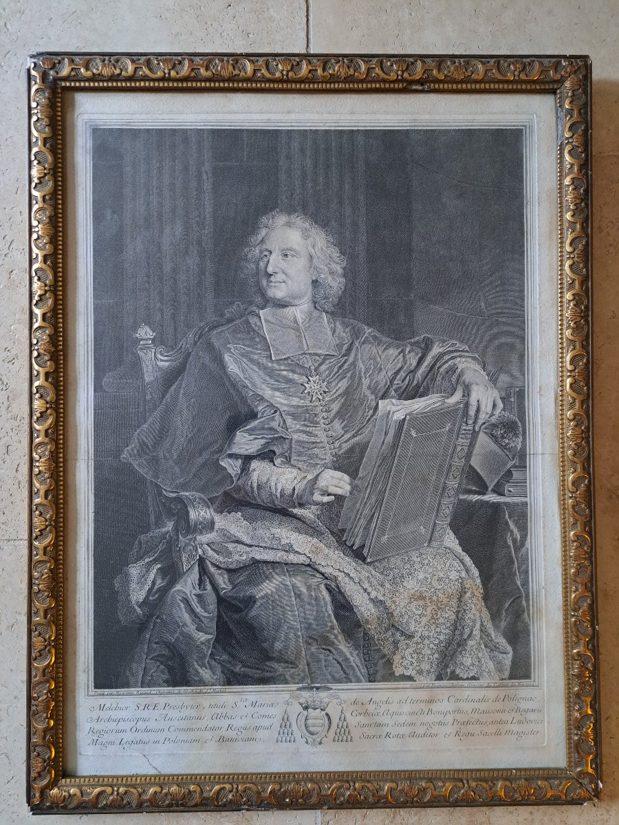 Melchior De Polignac, Hyacinthe Rigaud, François Chéreau, Engraving, 18th Century. -photo-3