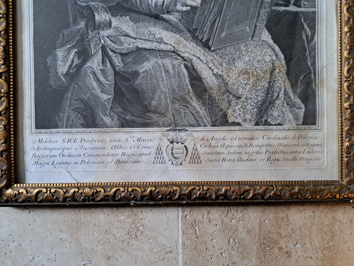 Melchior De Polignac, Hyacinthe Rigaud, François Chéreau, Engraving, 18th Century. -photo-3