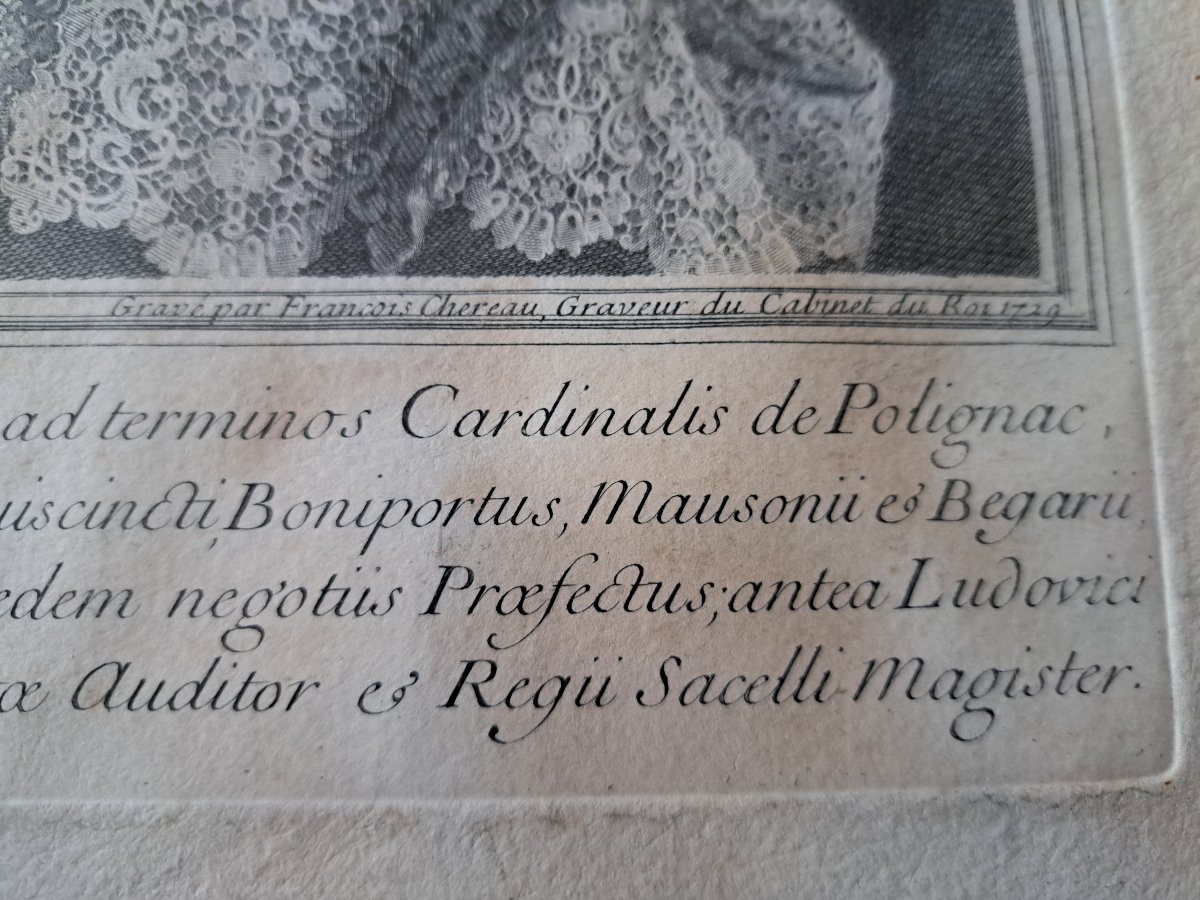 Melchior De Polignac, Hyacinthe Rigaud, François Chéreau, Engraving, 18th Century. -photo-4