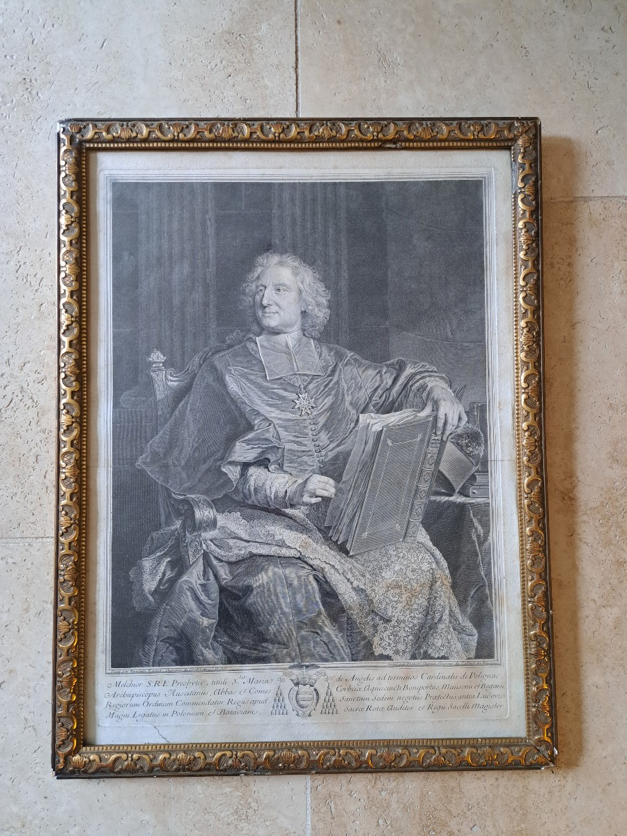 Melchior De Polignac, Hyacinthe Rigaud, François Chéreau, Engraving, 18th Century. 