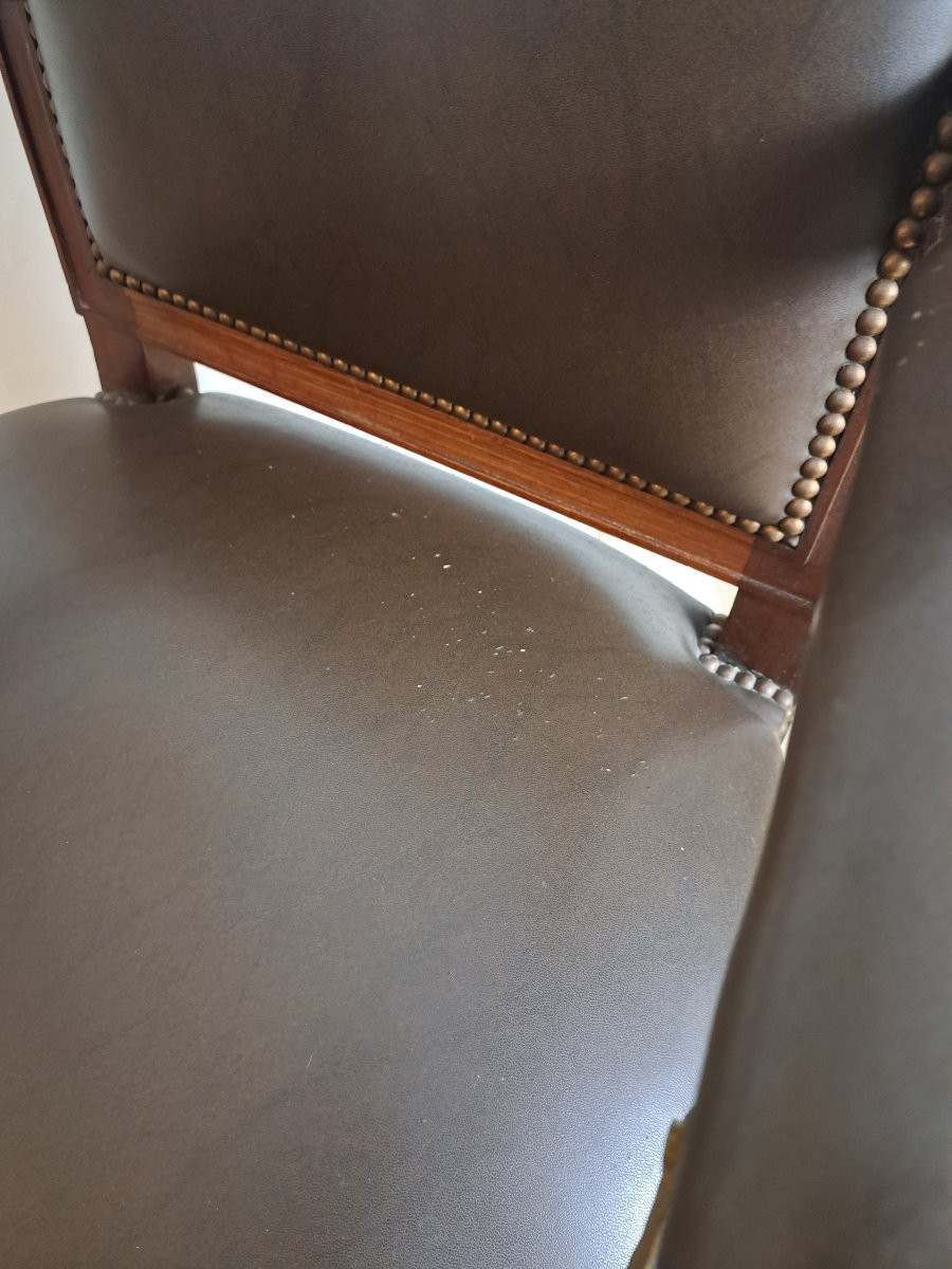 Fauteuil de bureau , Retour d'Egypte , Empire , Acajou et bronze , Fin XIX°. -photo-6