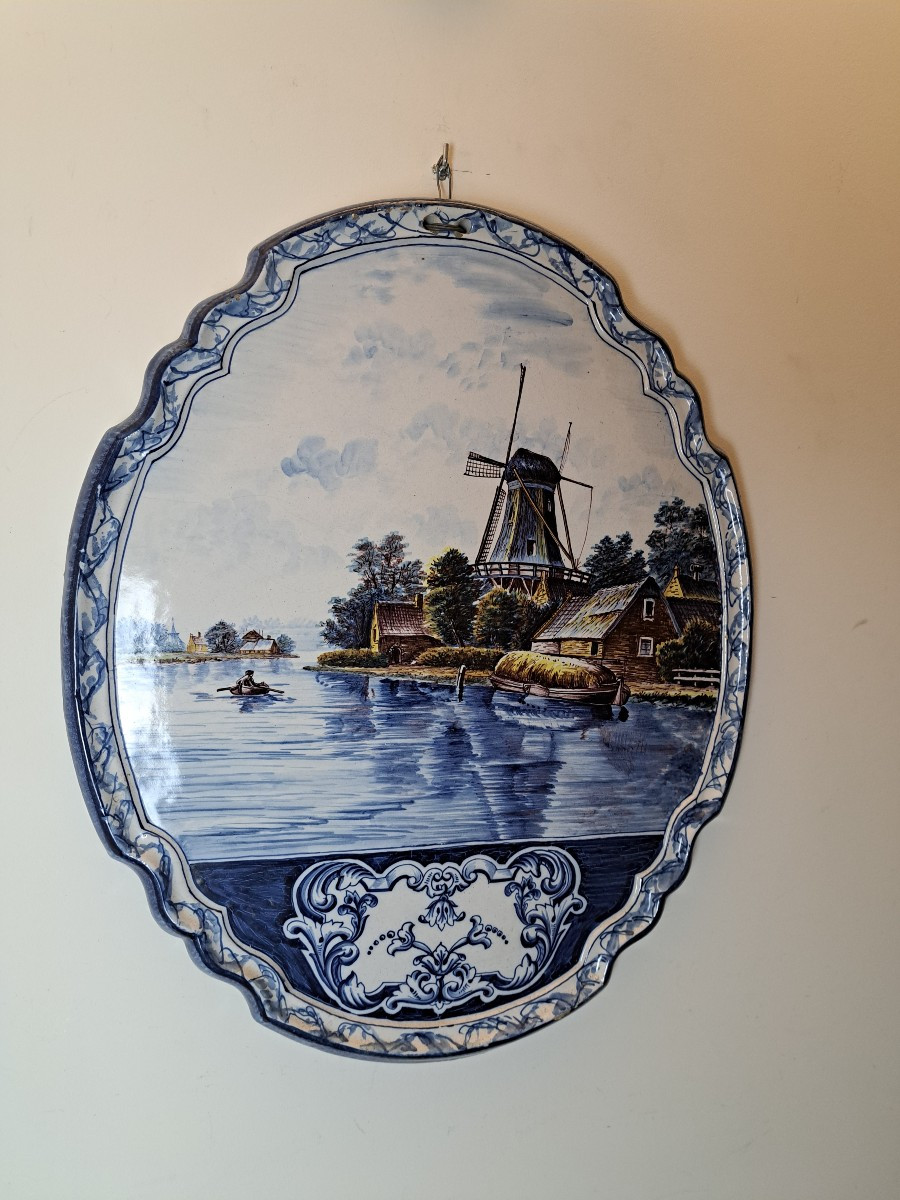 Delft , Grande plaque murale , Faïence , XIX°. 