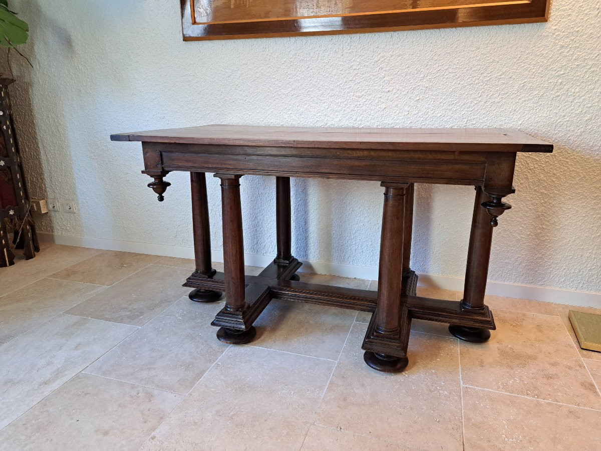 Renaissance Table, Carved Walnut, Partly 16th, 19th Century. -photo-2