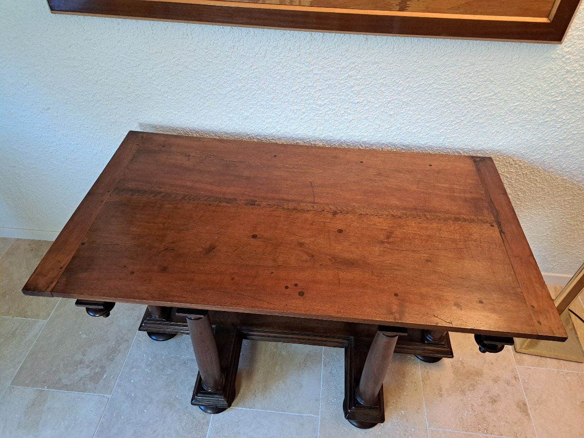 Renaissance Table, Carved Walnut, Partly 16th, 19th Century. -photo-3