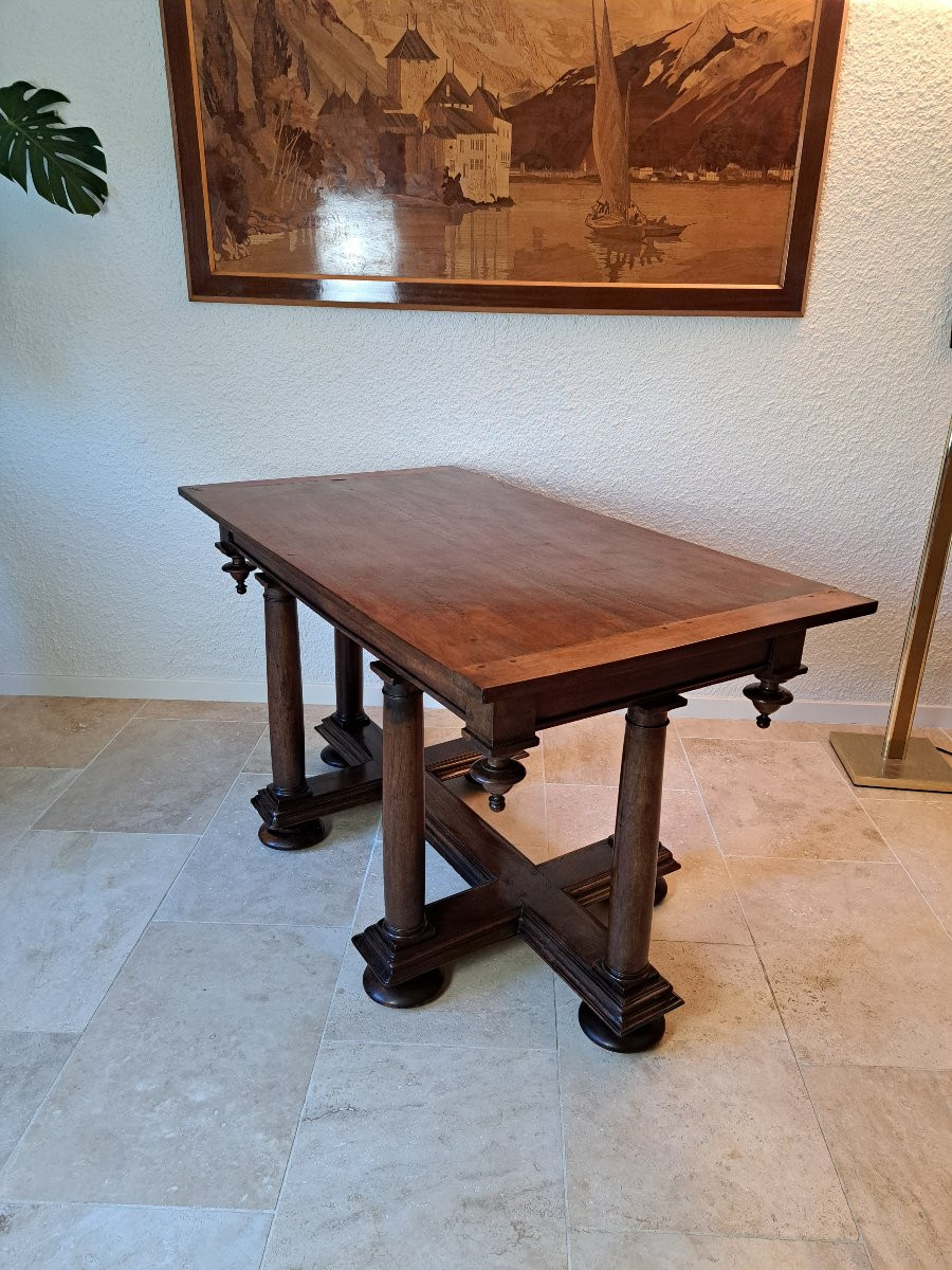 Renaissance Table, Carved Walnut, Partly 16th, 19th Century. -photo-7