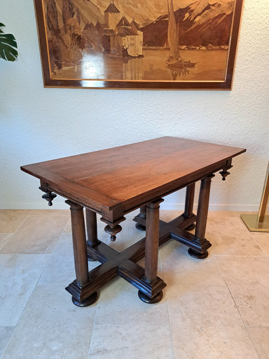 Renaissance Table, Carved Walnut, Partly 16th, 19th Century. -photo-8