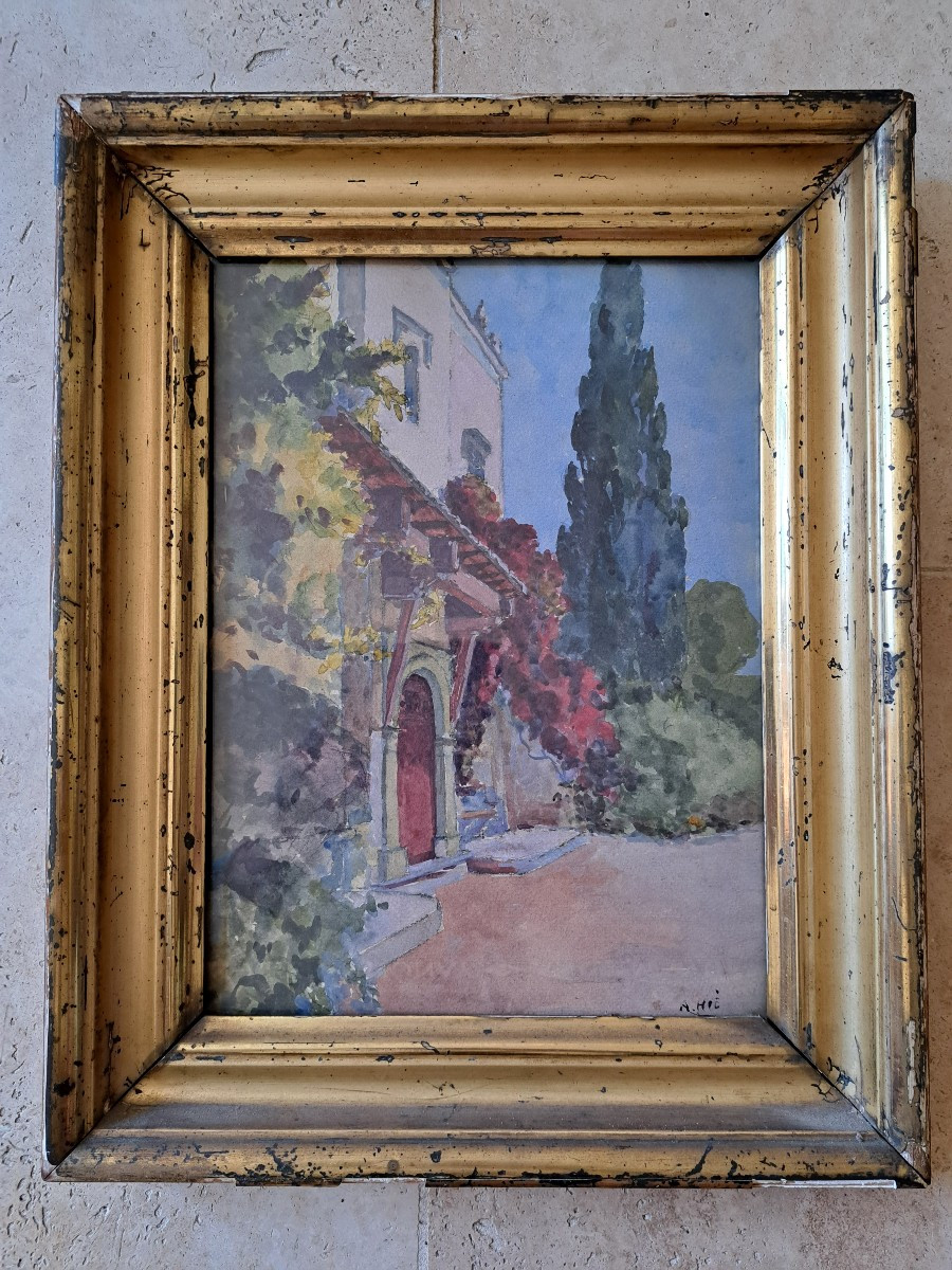 Le parc de Galland , Alger , Aquarelle signée , Fin XIX°/Début XX°. 