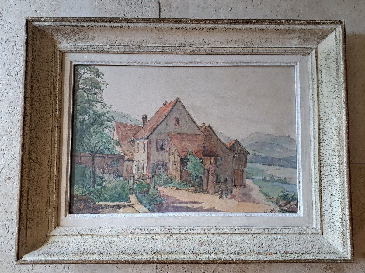 Theodore Buchhold, Mulhbach, Watercolor, Early 20th Century. 