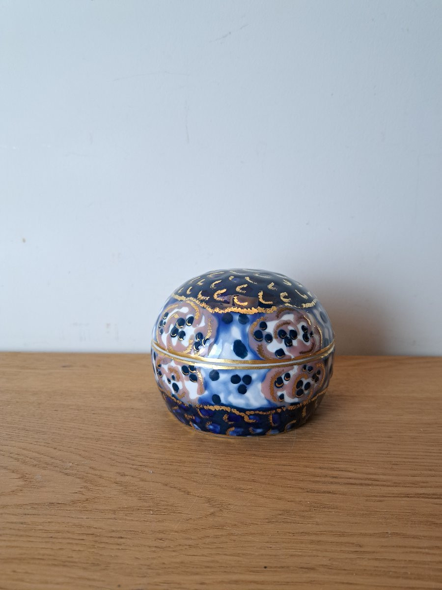 Camille Tharaud , Boite bombée , Art Déco , Porcelaine , XX°. -photo-2