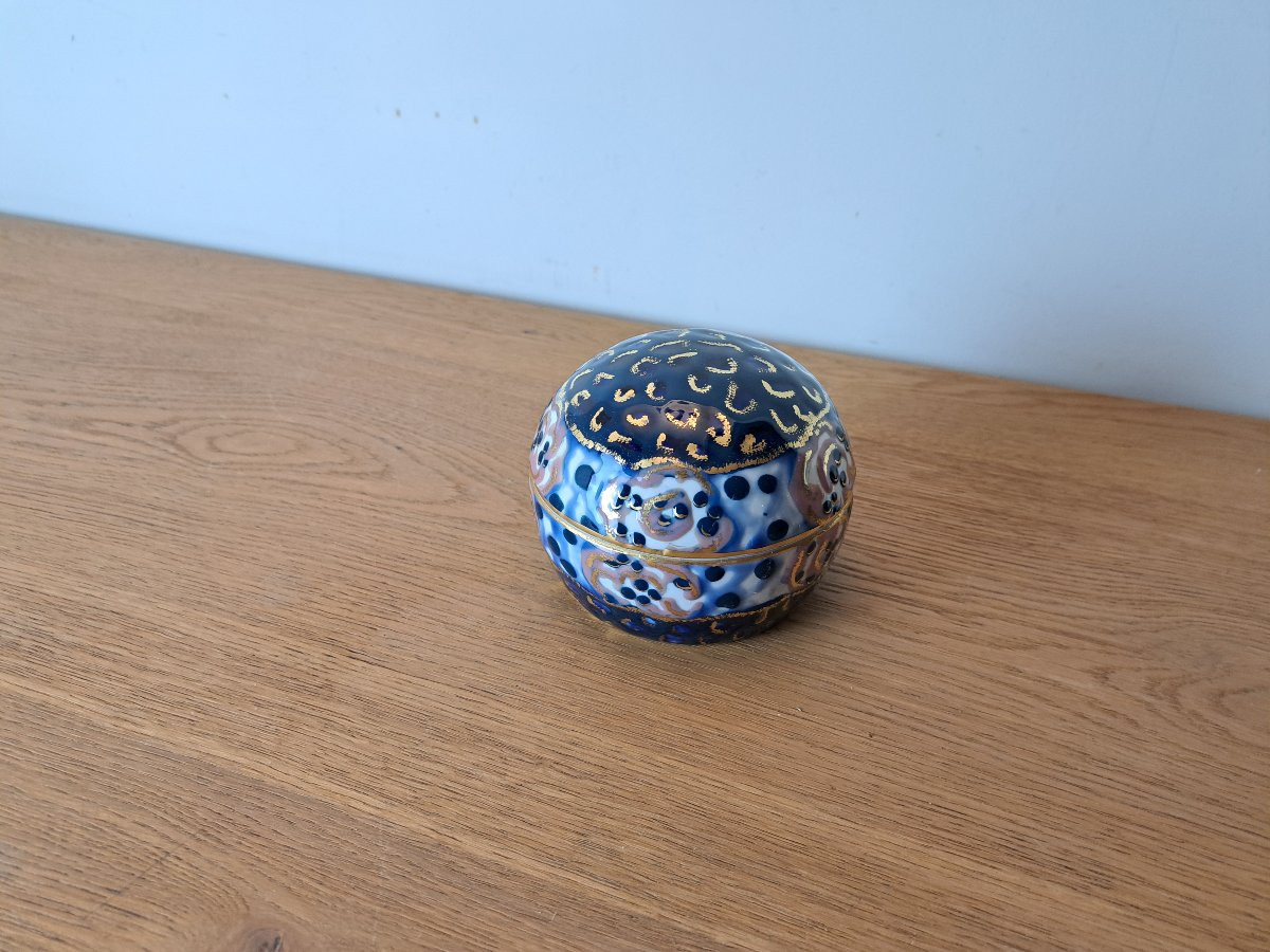 Camille Tharaud , Boite bombée , Art Déco , Porcelaine , XX°. -photo-1