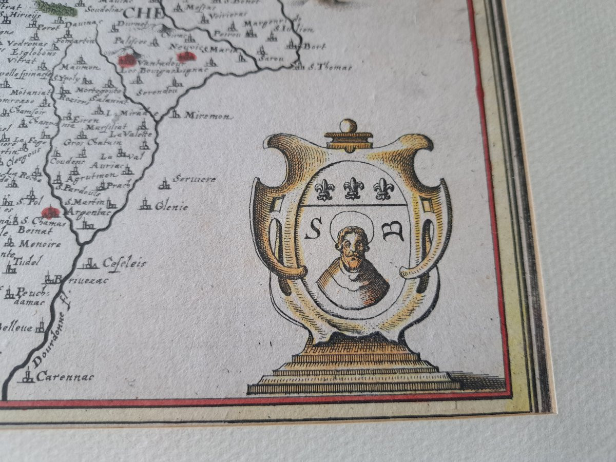 Totius Lemovici, Old Map, Merian, 17th Century. -photo-4