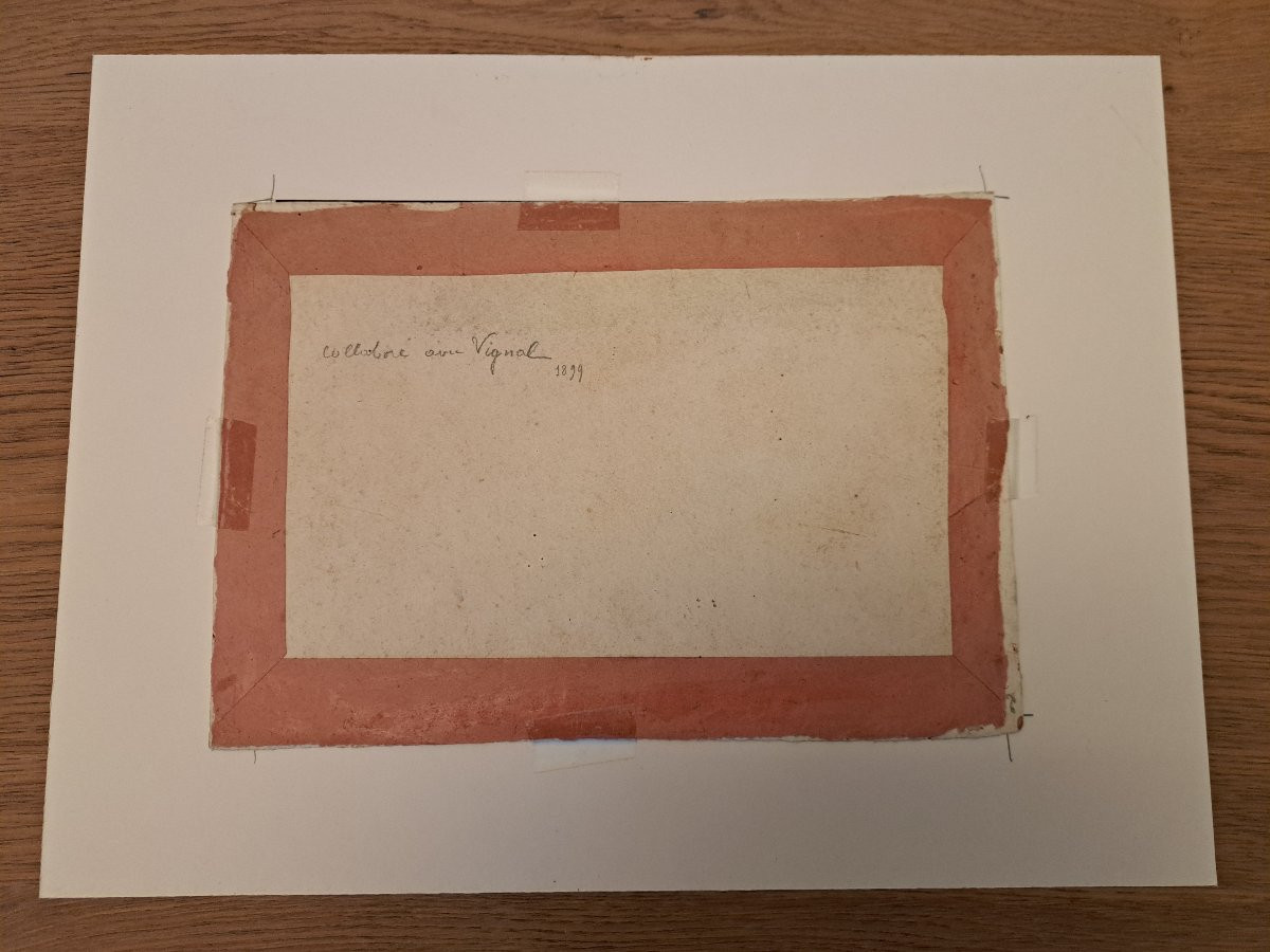 Alfred Louis Andrieux , Vue d'un parc , Aquarelle , Fin XIX°. -photo-4