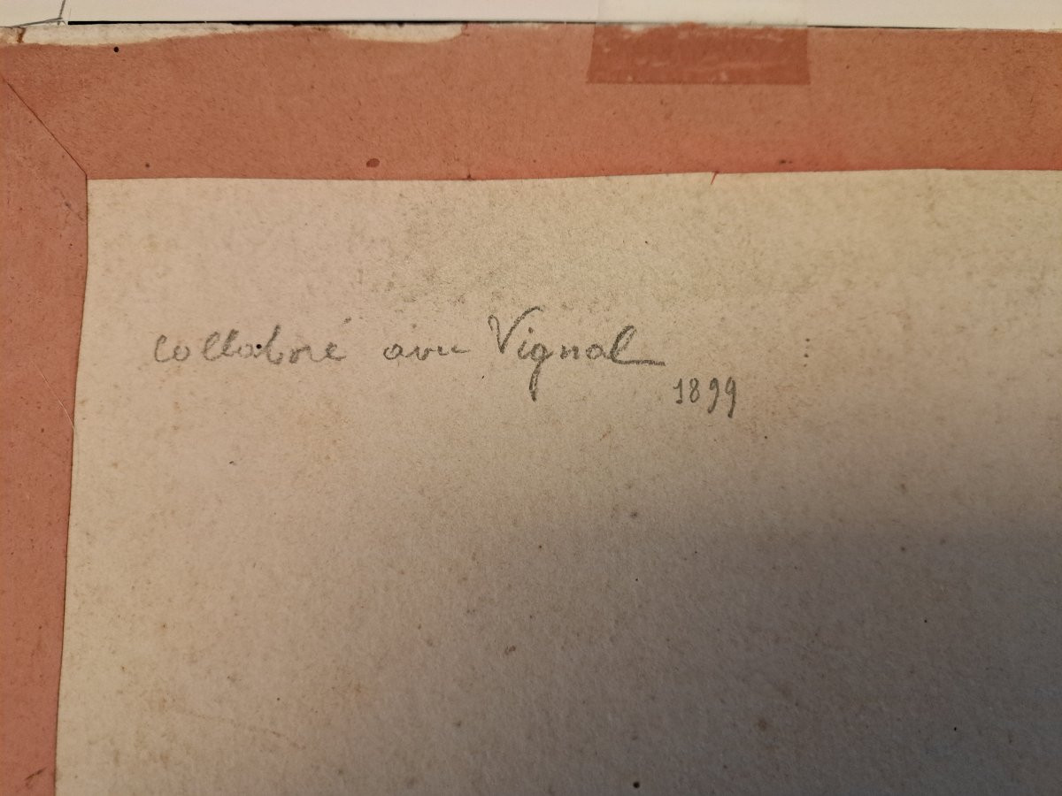 Alfred Louis Andrieux , Vue d'un parc , Aquarelle , Fin XIX°. -photo-6