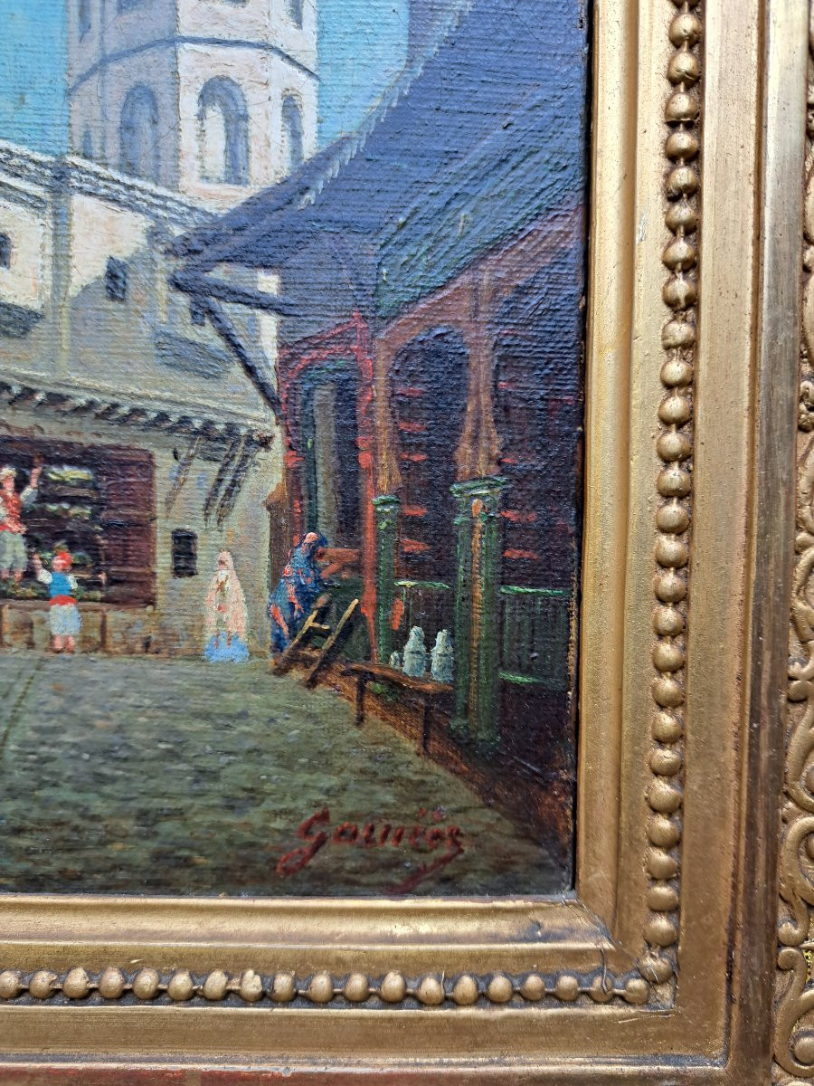 Garnier , Oran , Mosquée de Hassan Pacha , Huile sur toile , fin XIX°.-photo-1